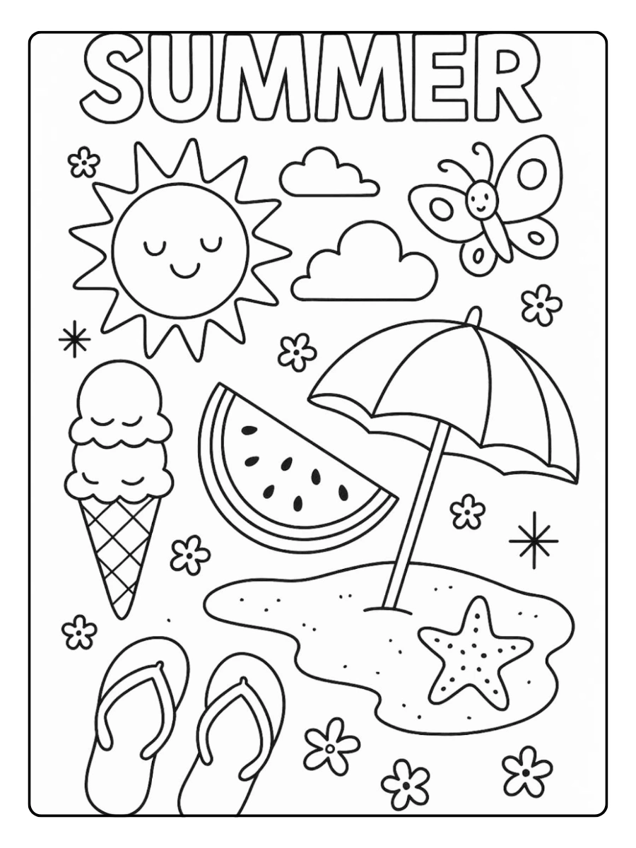 Disegni da colorare estate animali