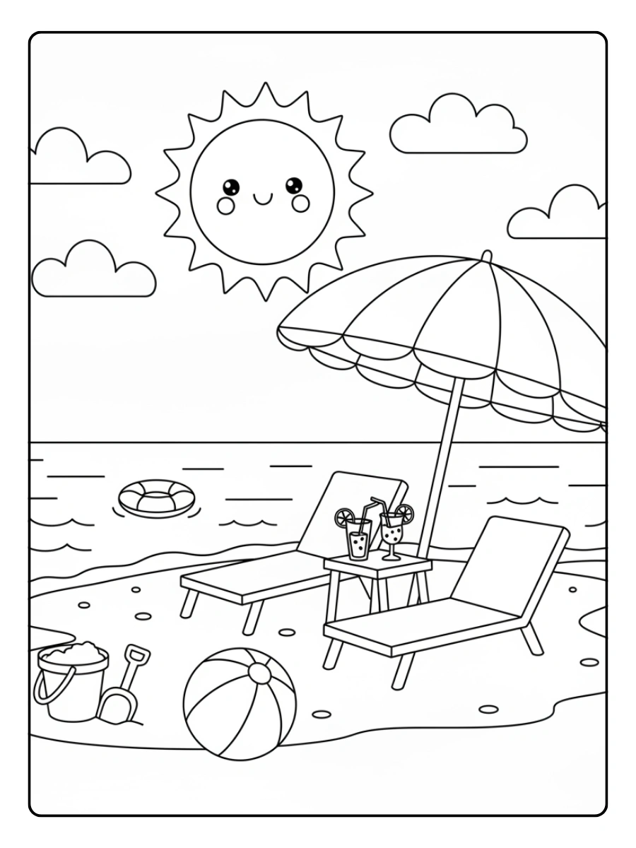 Disegni da colorare estate facili