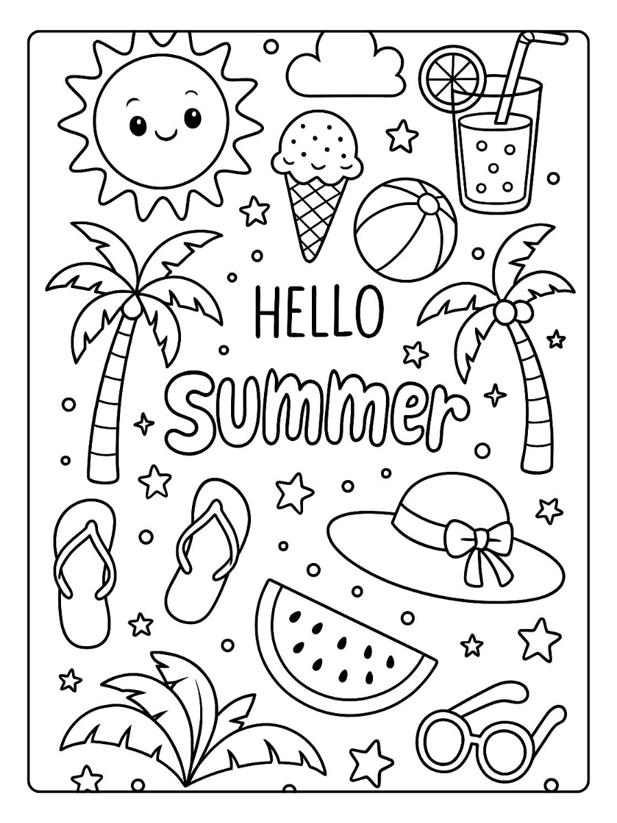 Disegni da colorare estate vacanze