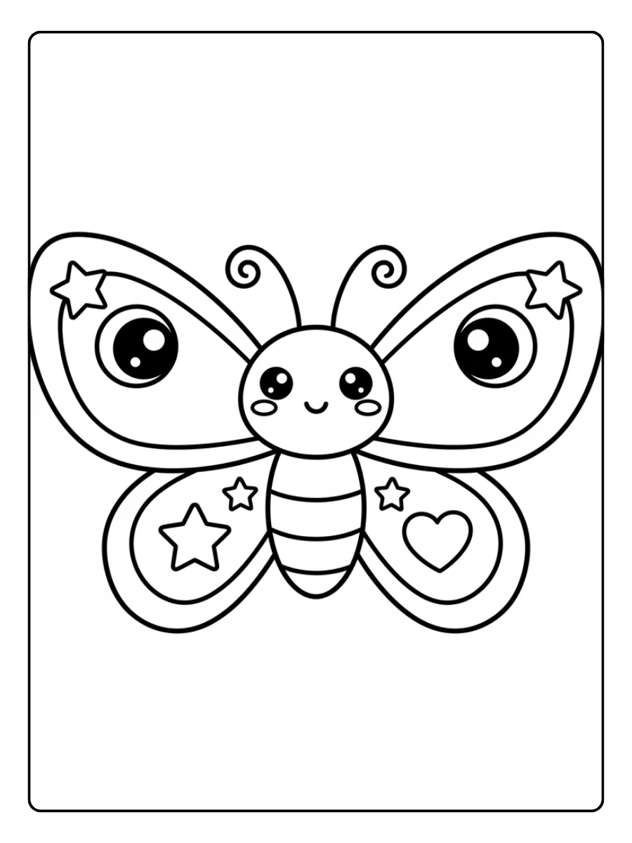 Disegni da colorare farfalle kawaii