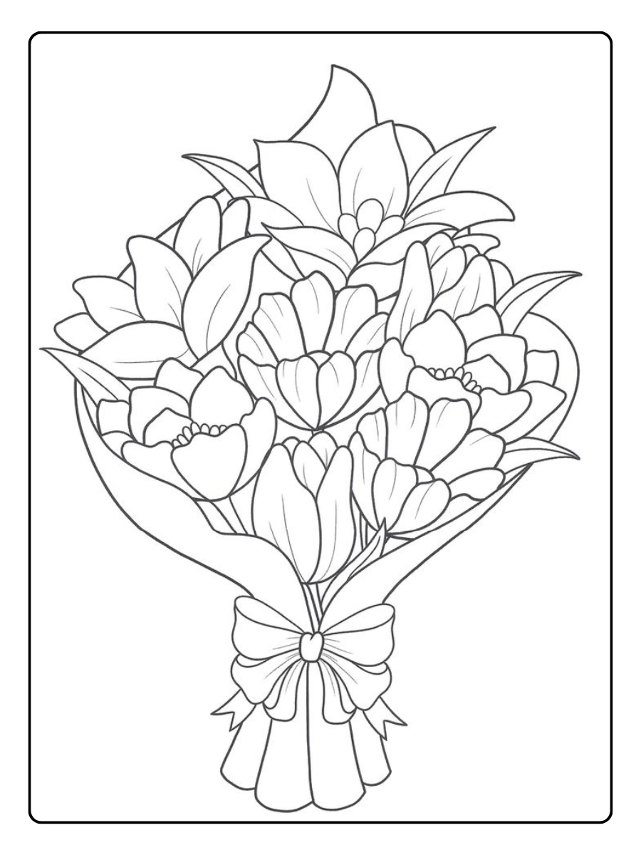 Disegni da colorare fiori bouquet