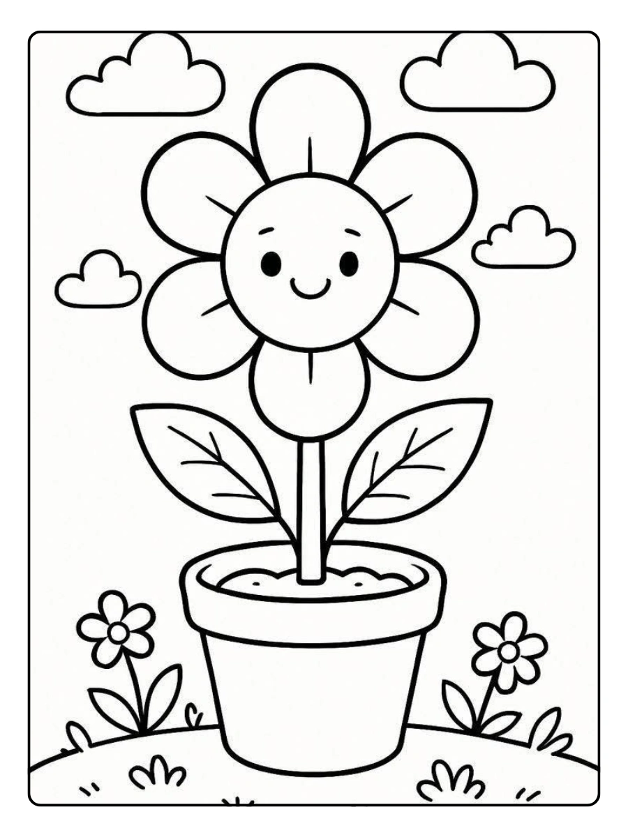 Disegni da colorare fiori carini