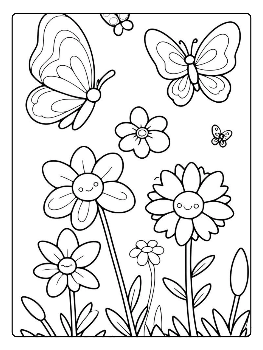 Disegni da colorare fiori eleganti