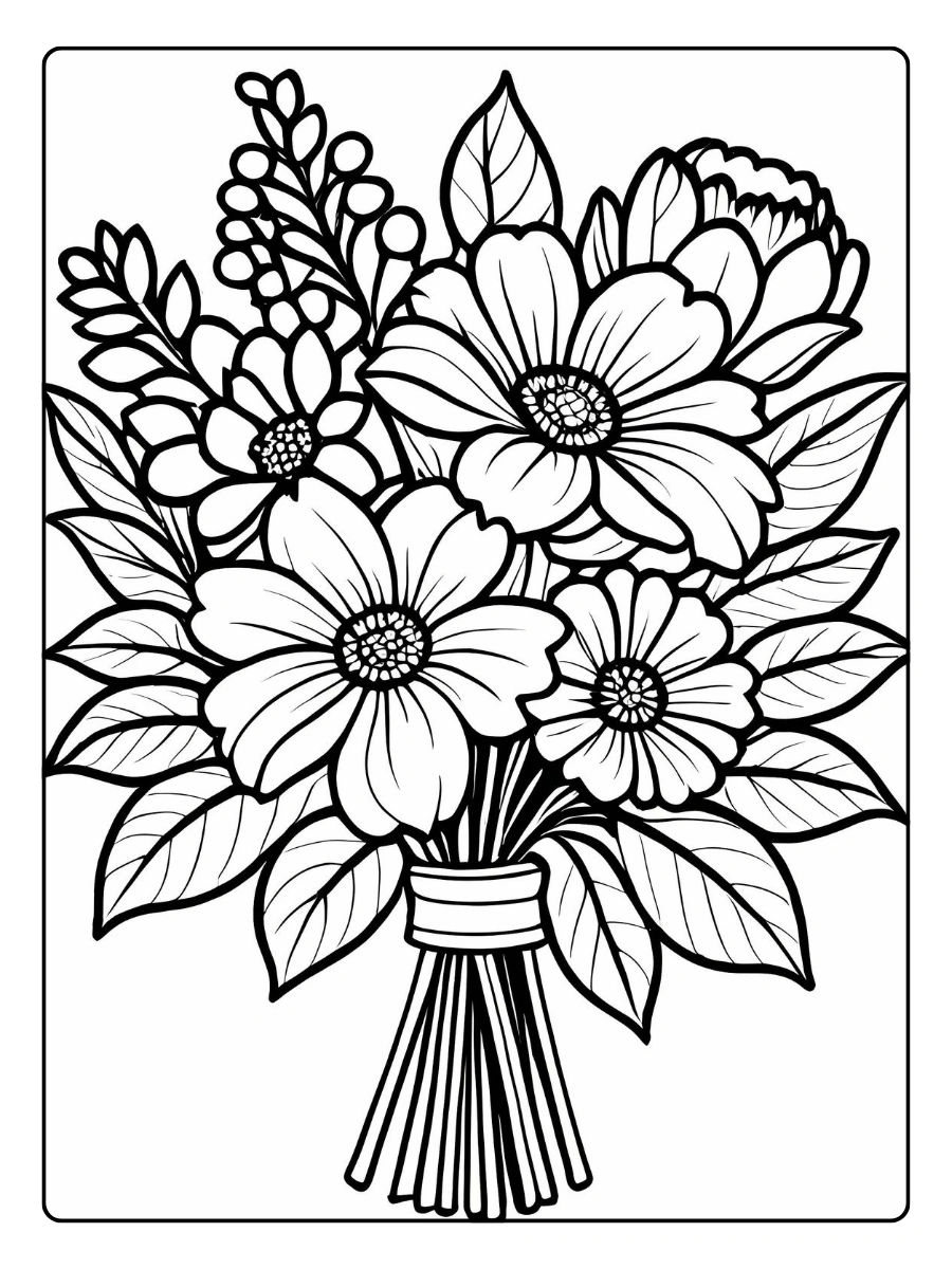 Disegni da colorare fiori facili