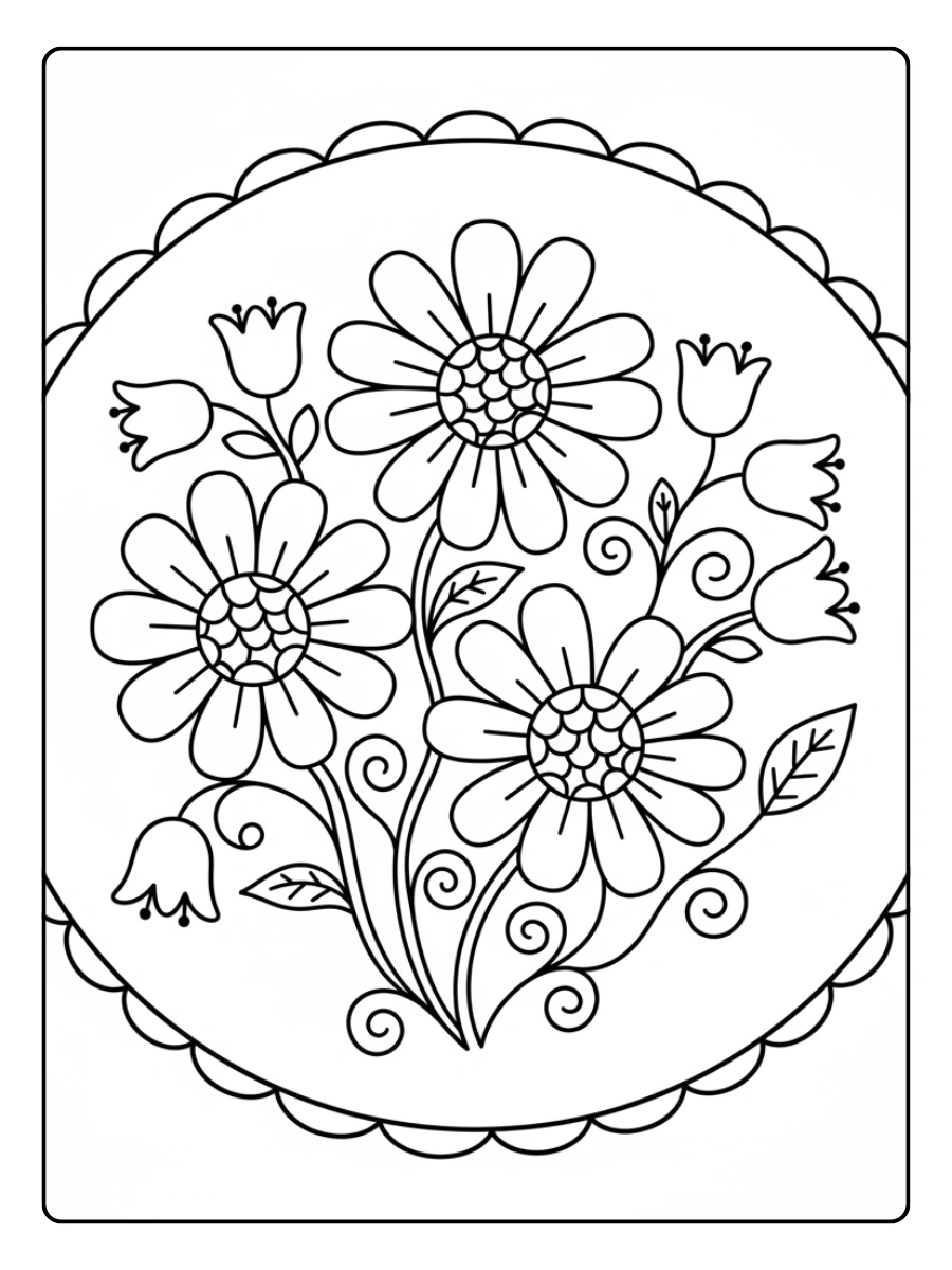 Disegni da colorare fiori semplici