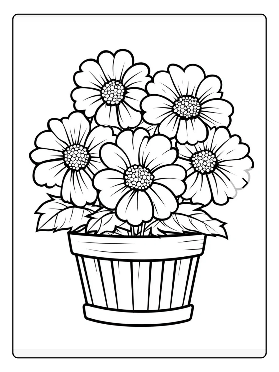 Disegni da colorare fiori stilizzati