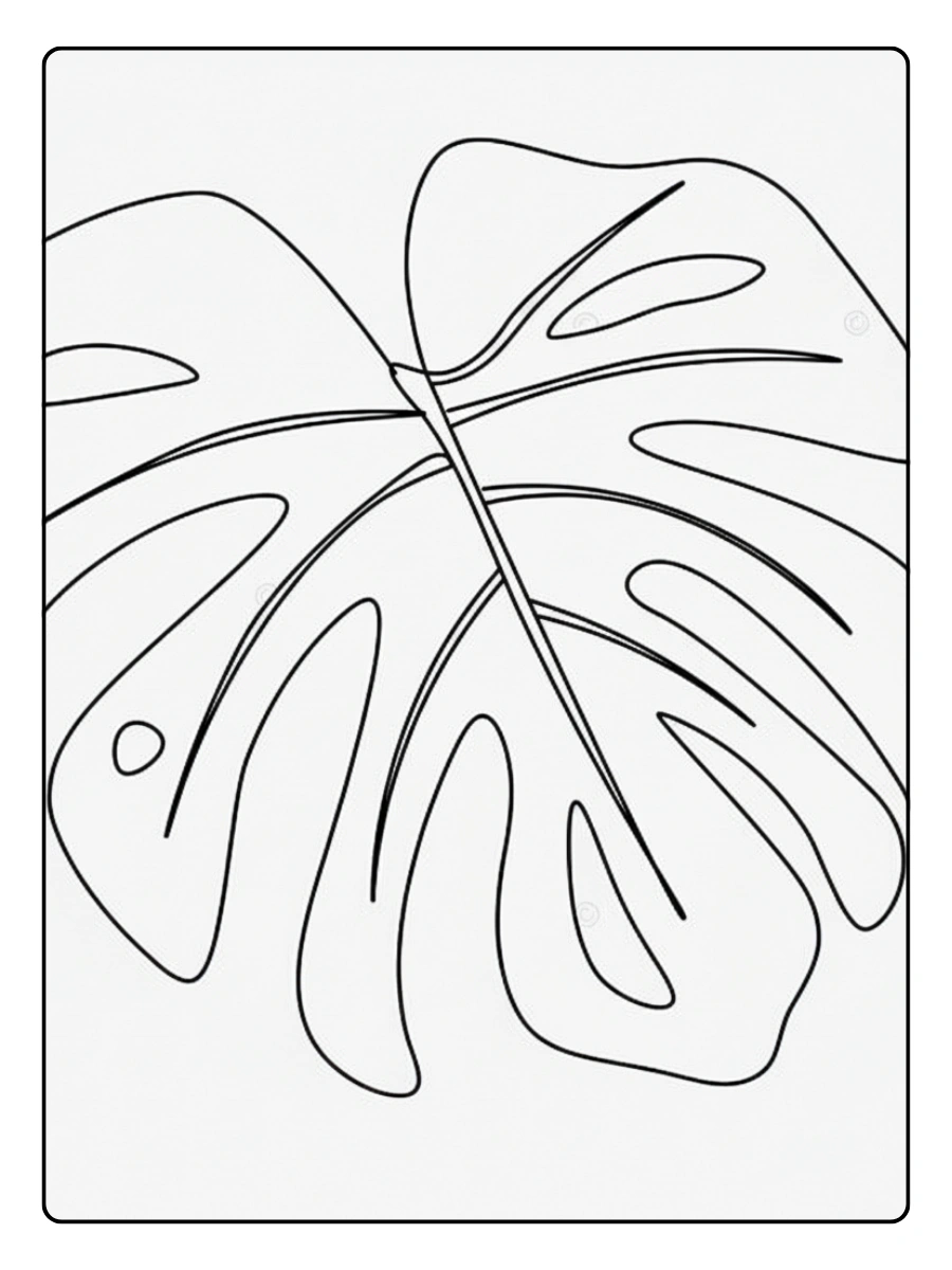 Disegni da colorare foglia monstera