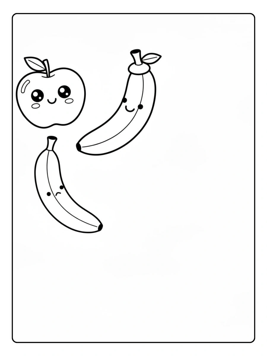 Disegni da colorare frutta carina educativi