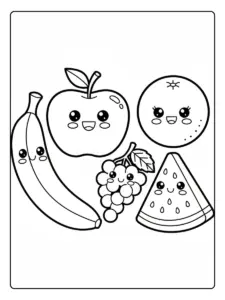Disegni da colorare frutta carina per l’asilo