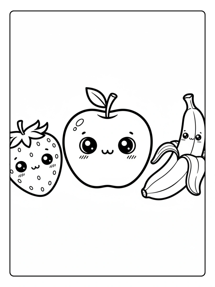 Disegni da colorare frutta carina semplici