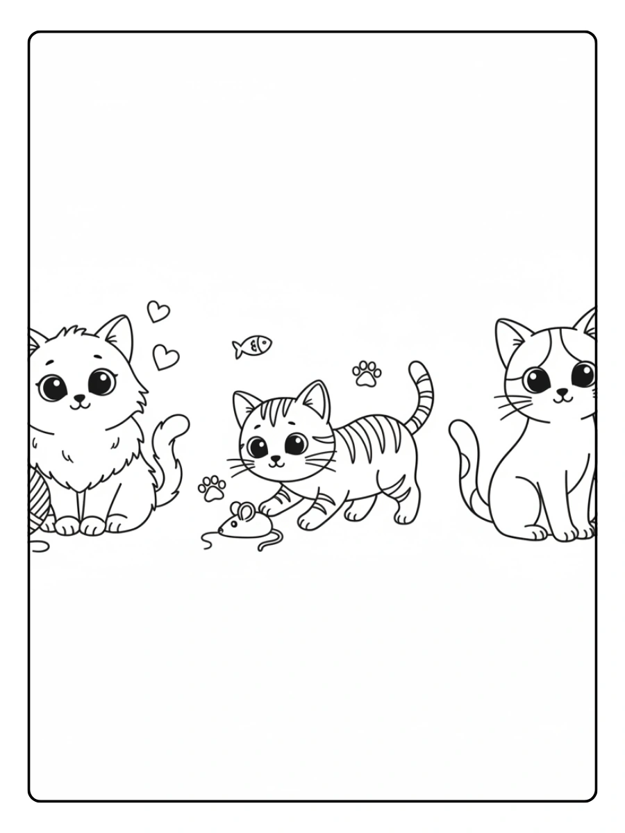 Disegni da colorare gatti da stampare in PDF