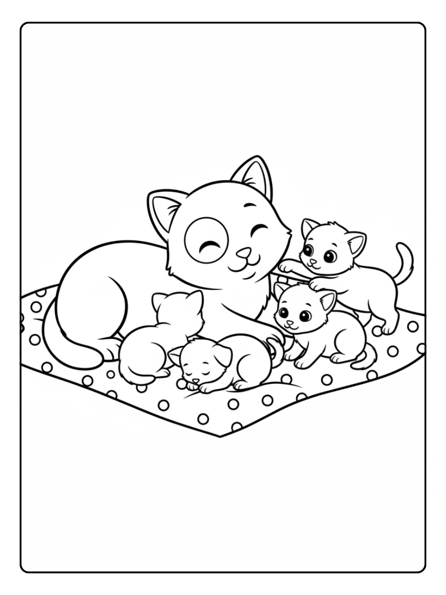 Disegni da colorare gatti e gattini teneri