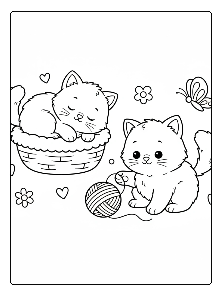 Disegni da colorare gatti kawaii gratuiti