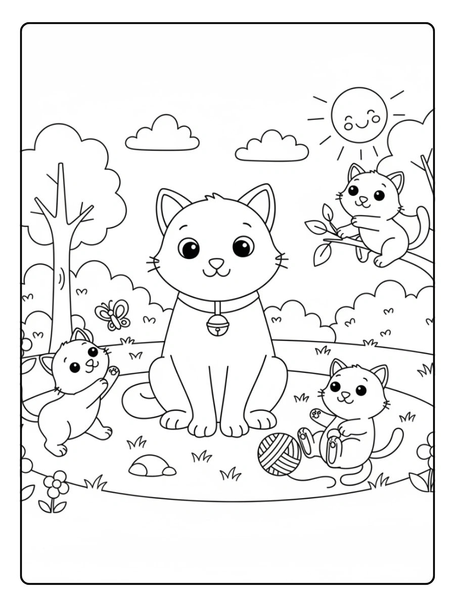 Disegni da colorare gatti per bambini gratis