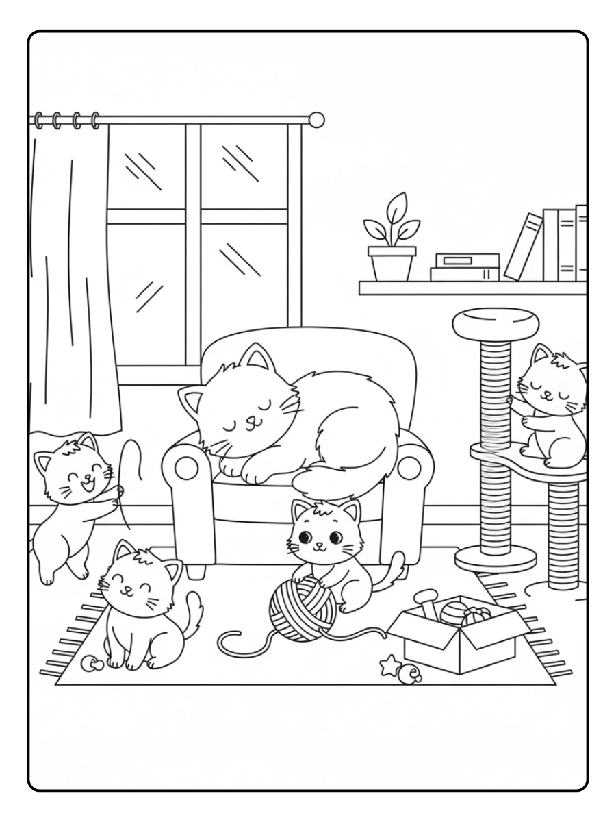 Disegni da colorare gatti per scuola materna