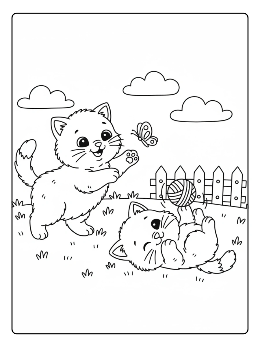 Disegni da colorare gattini facili da stampare