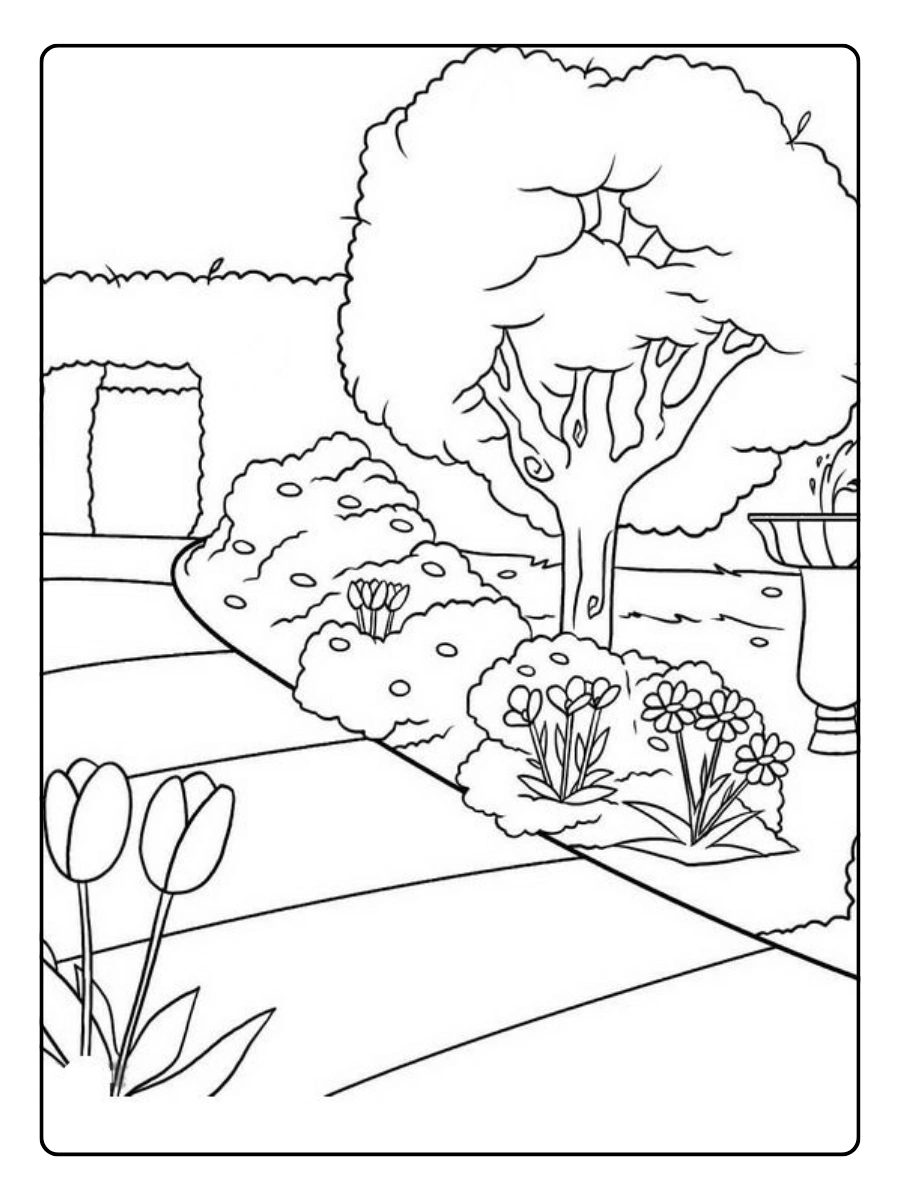 Disegni da colorare giardino semplice