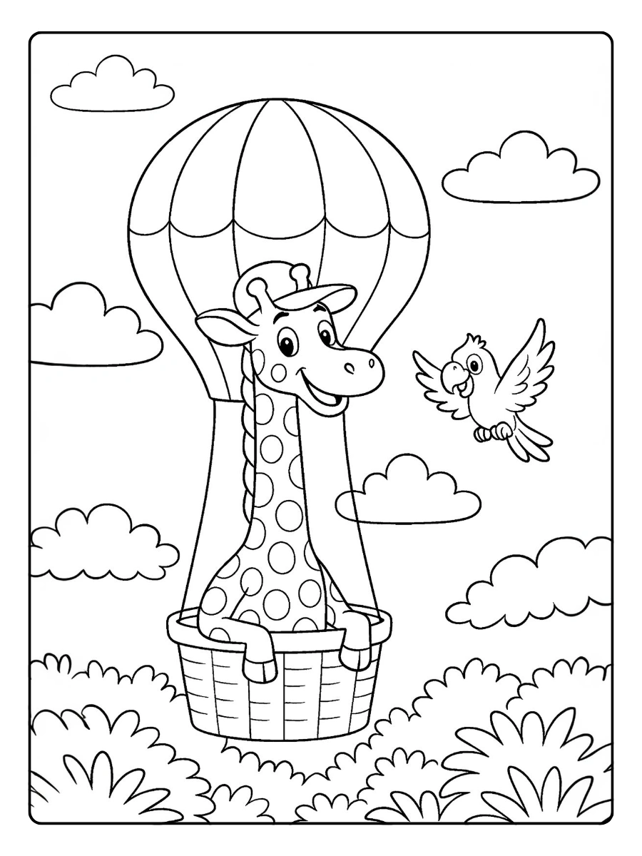 Disegni da colorare giraffa cartoon