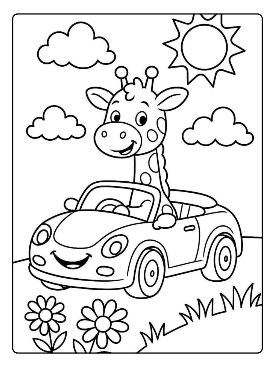 Disegni da colorare giraffa felice