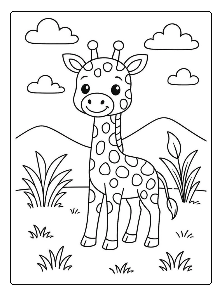 Disegni da colorare giraffa realistica