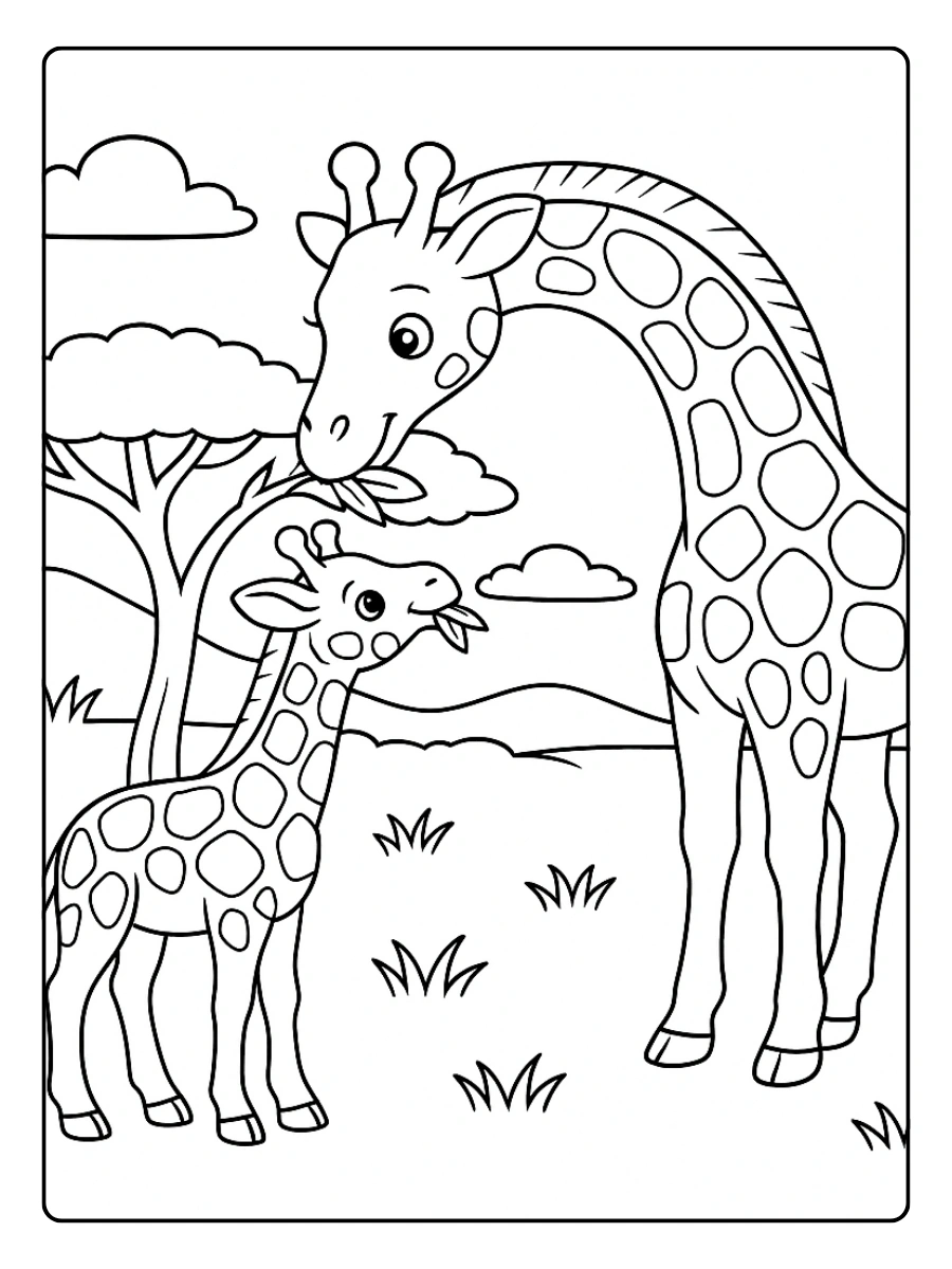 Disegni da colorare giraffa semplice