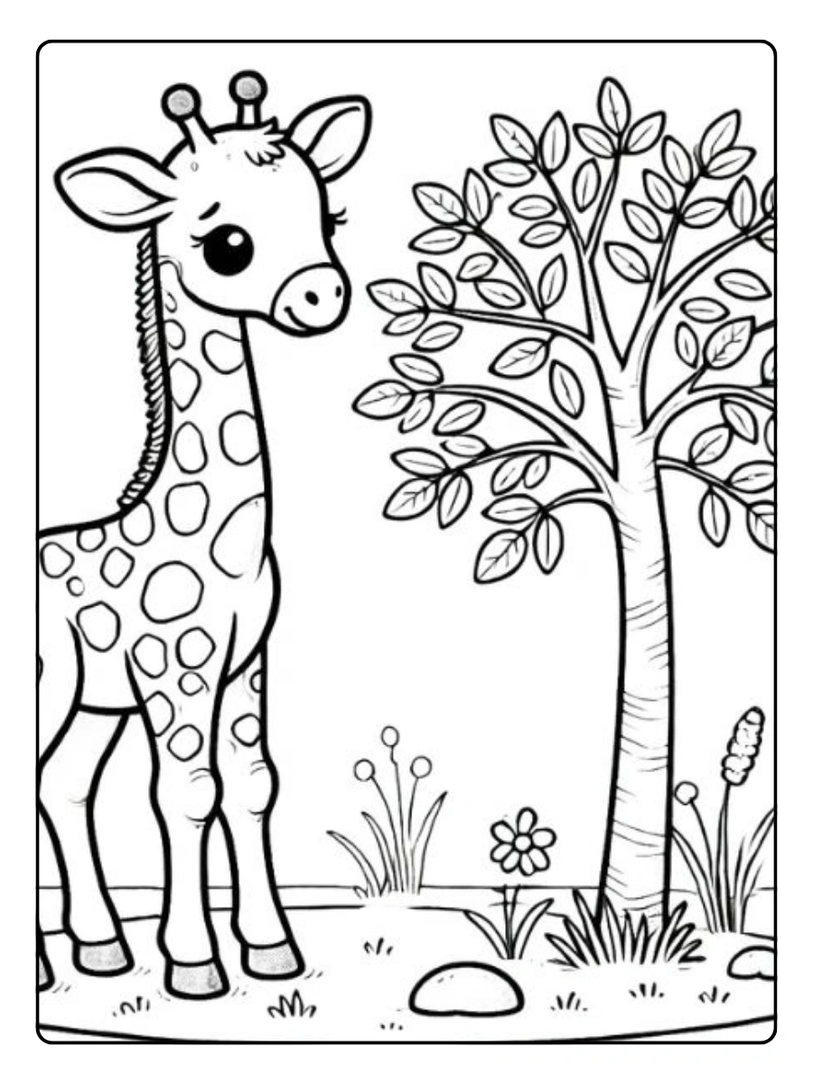 Disegni da colorare giraffa sorridente