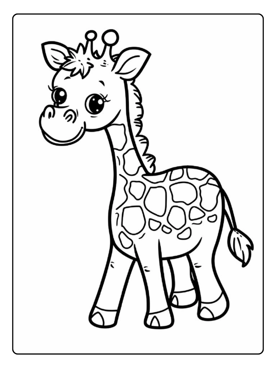 Disegni da colorare giraffa stile semplice