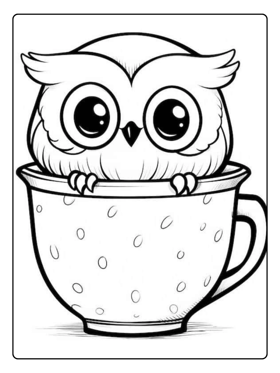 Disegni da colorare gufi animali della foresta