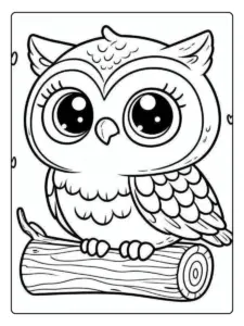 Disegni da colorare gufi carini per bambini