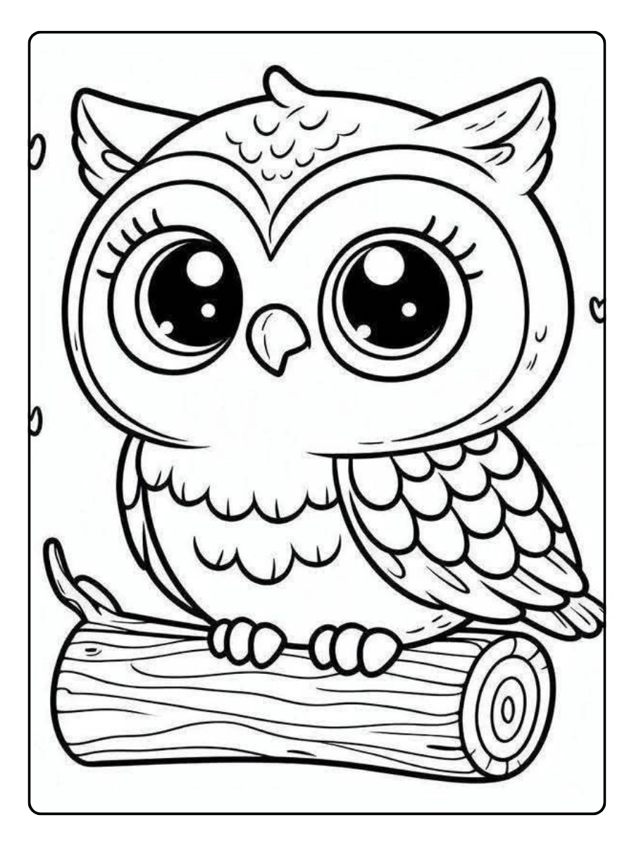 Disegni da colorare gufi carini per bambini