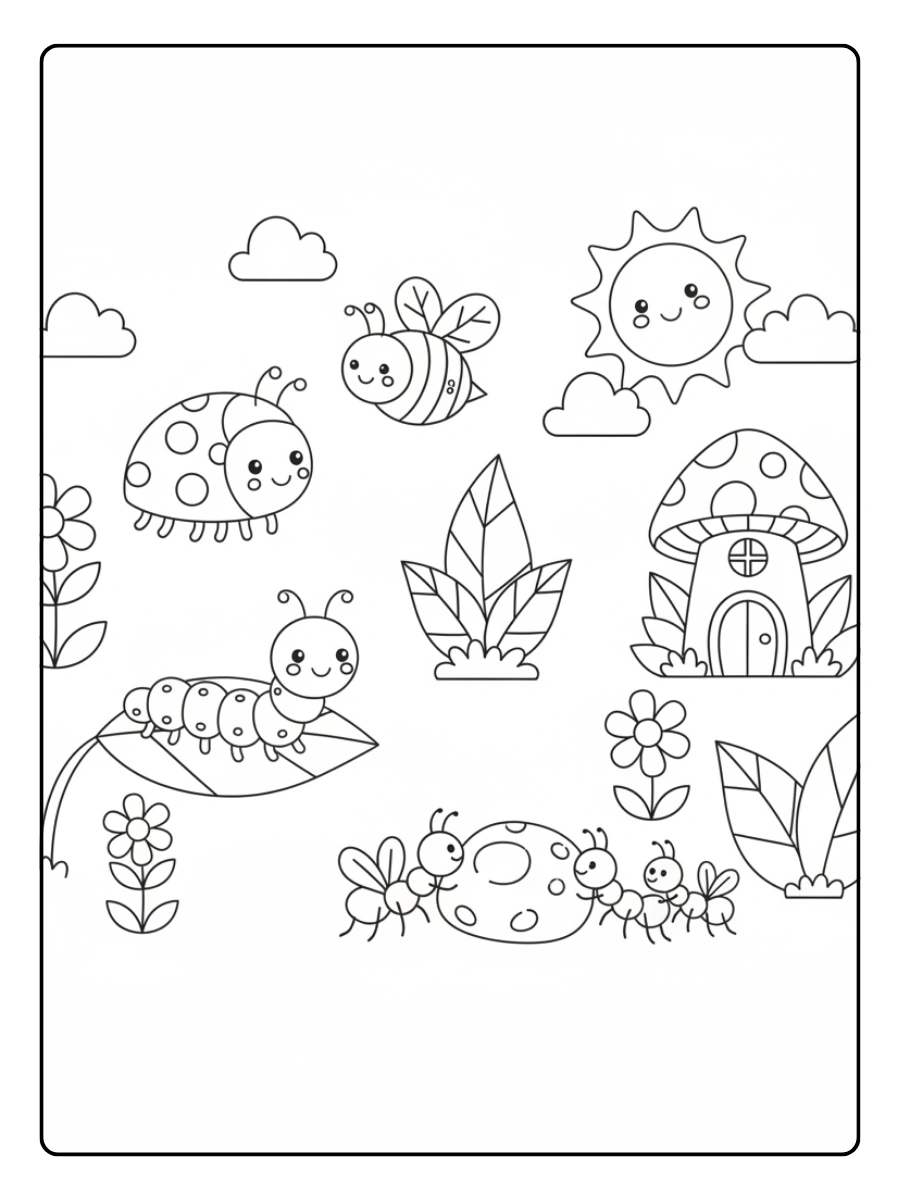 Disegni da colorare insetti facili