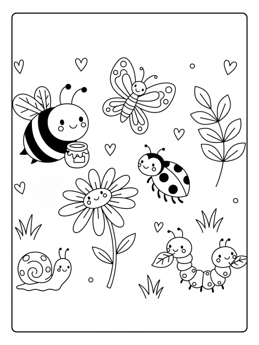 Disegni da colorare insetti stampabili