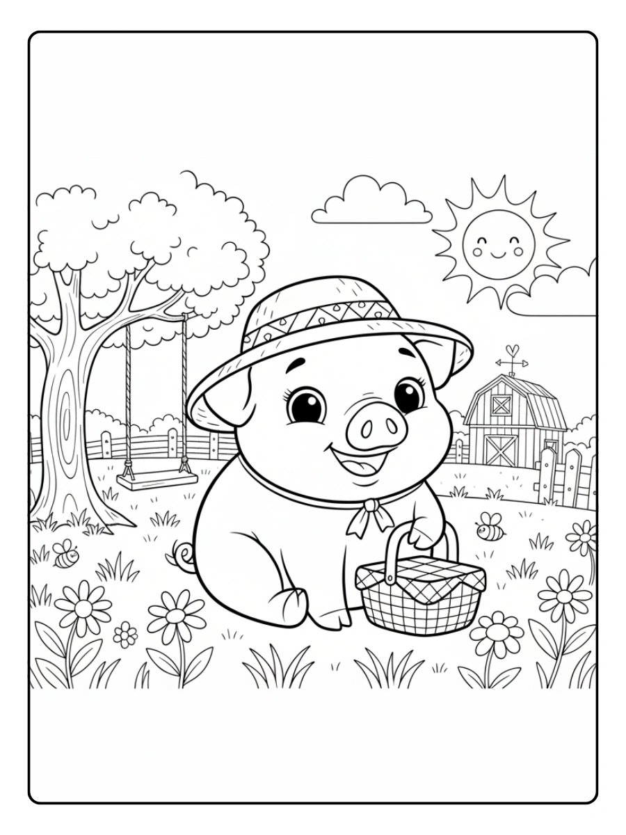 Disegni da colorare maiale adorabile