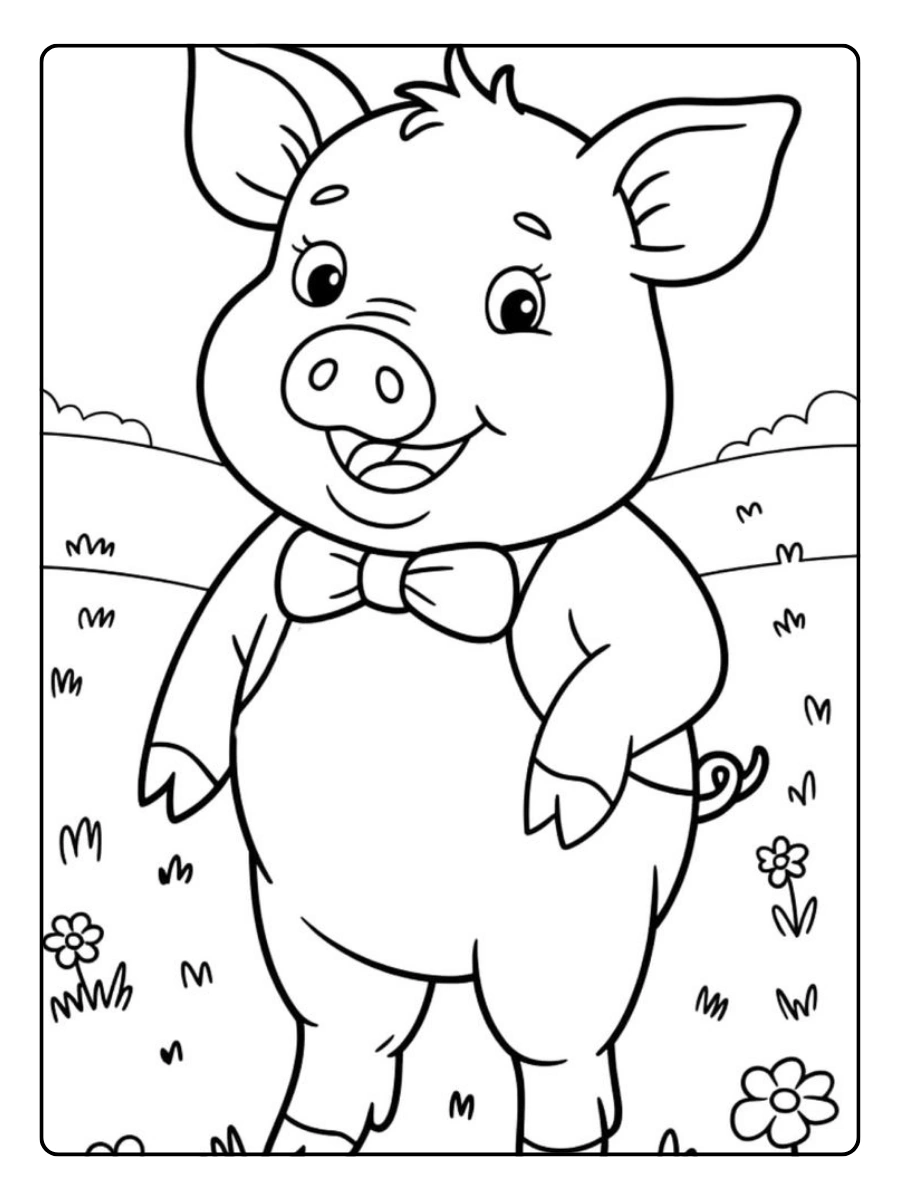 Disegni da colorare maiale per bambini