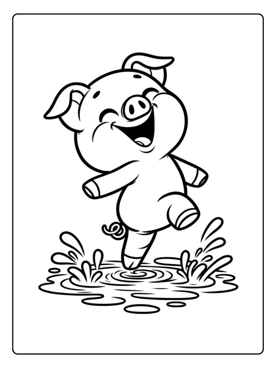 Disegni da colorare maiale semplice