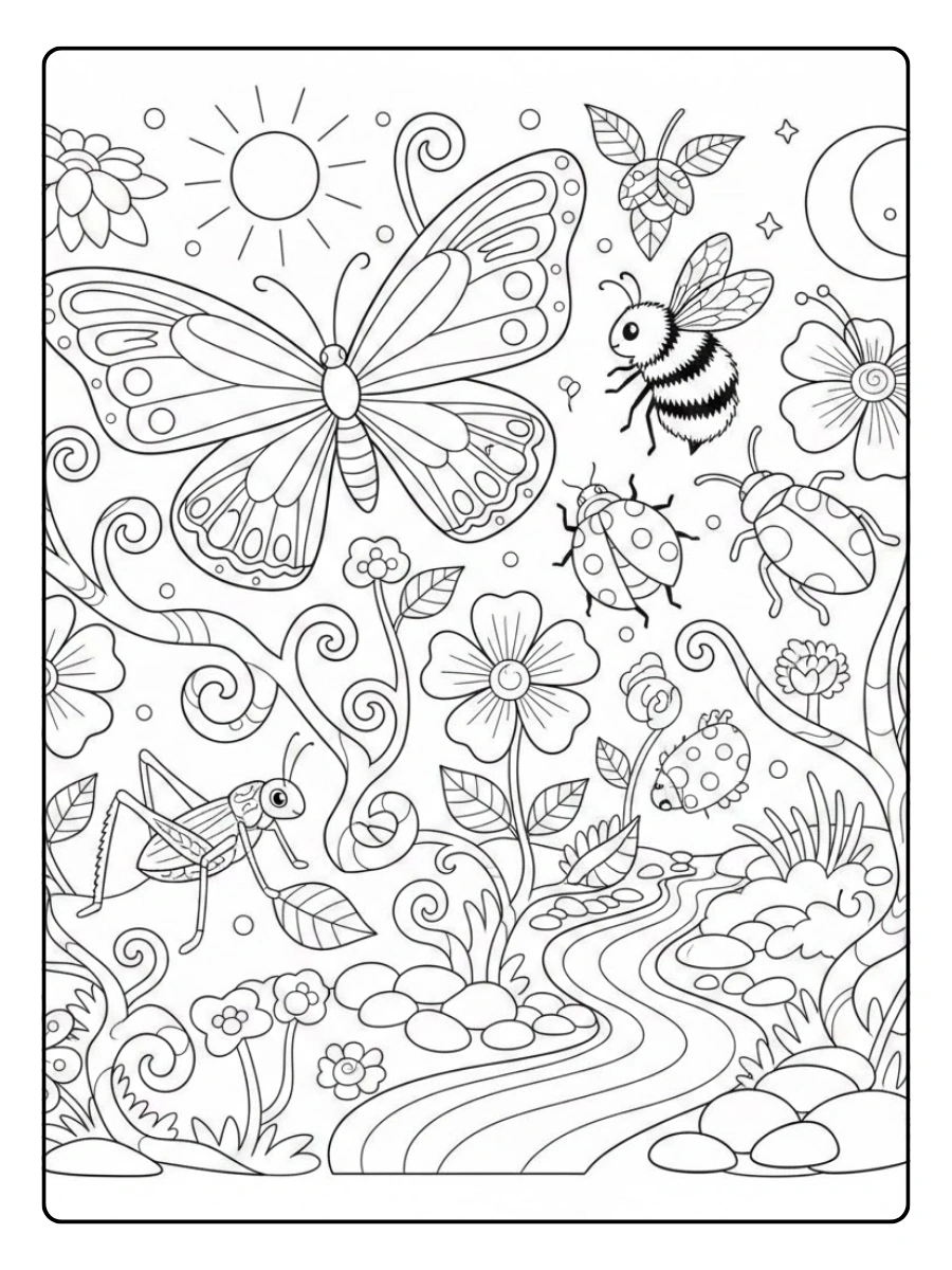 Disegni da colorare mondo naturale insetti