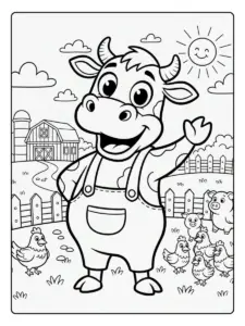 Disegni da colorare mucca animata