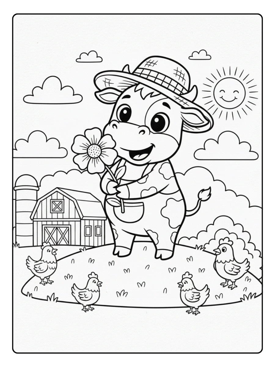 Disegni da colorare mucca bianco e nero