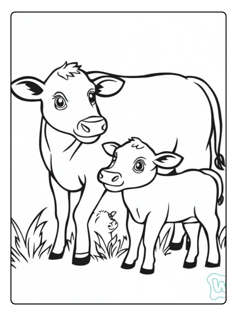 Disegni da colorare mucca carina