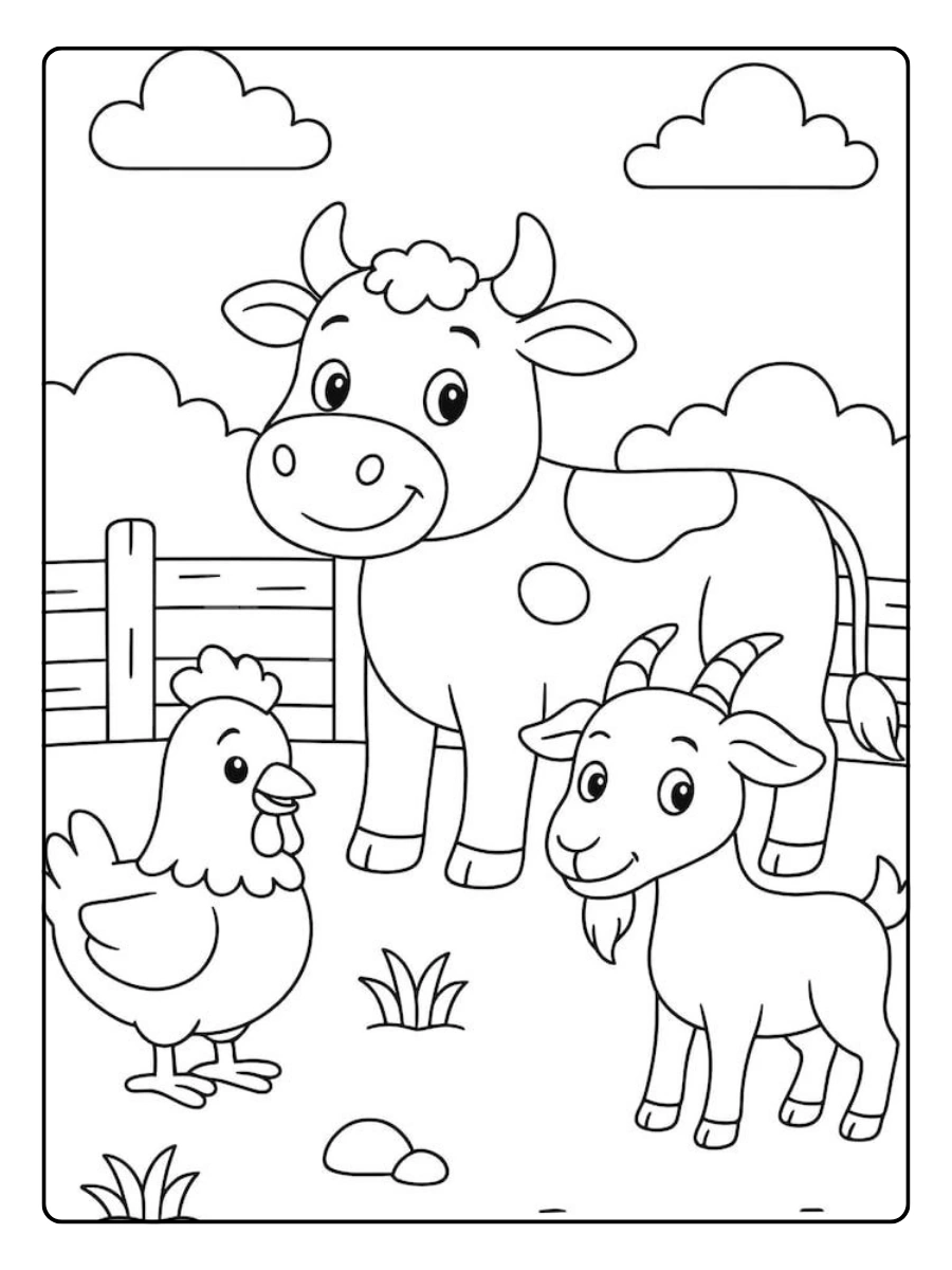 Disegni da colorare mucca felice