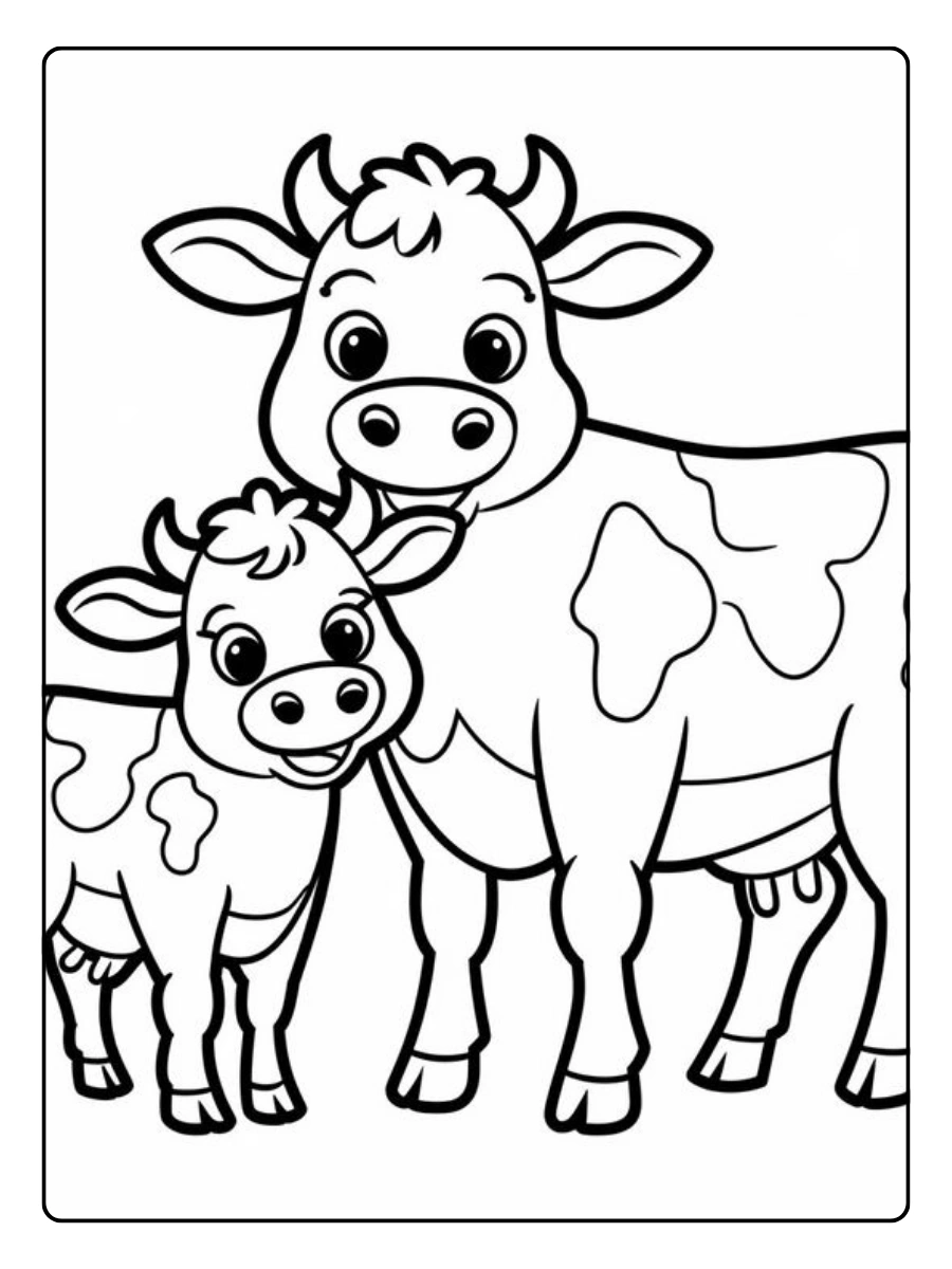 Disegni da colorare mucca kawaii