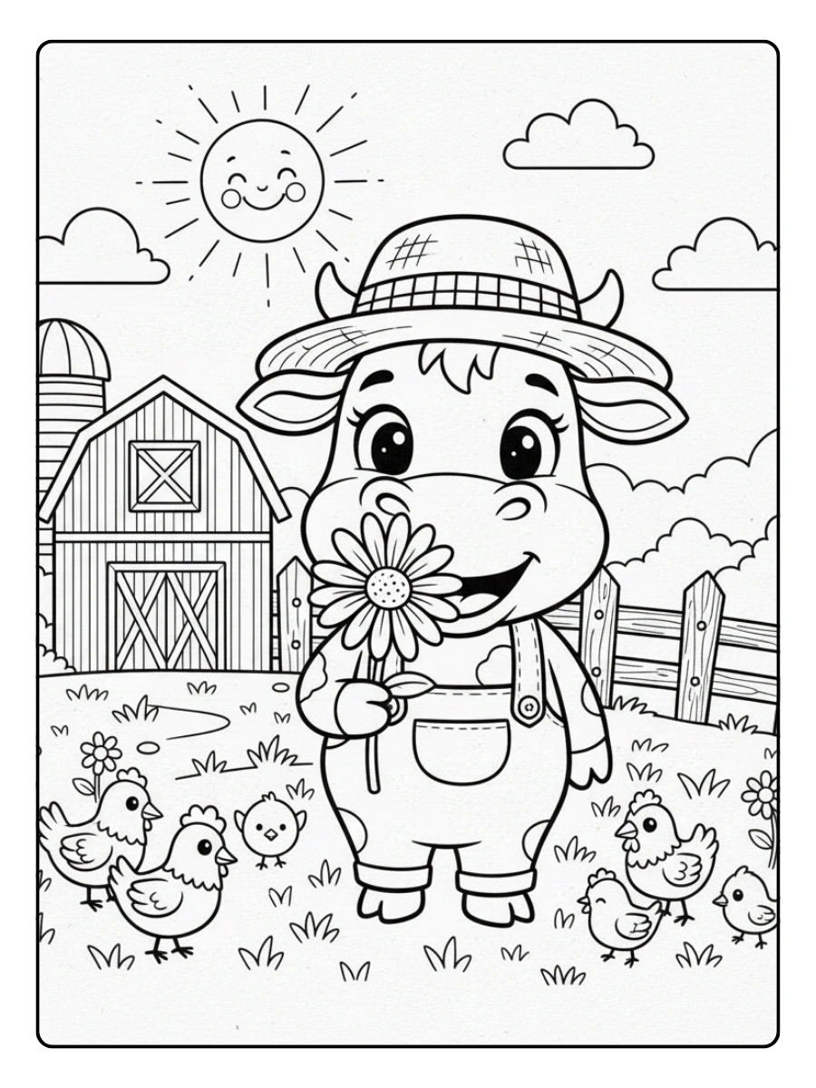 Disegni da colorare mucca per stampa