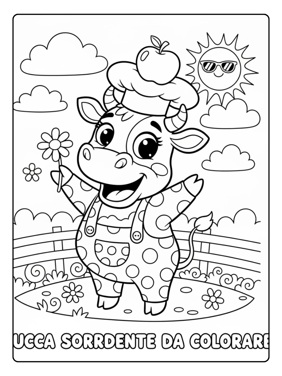 Disegni da colorare mucca sorridente