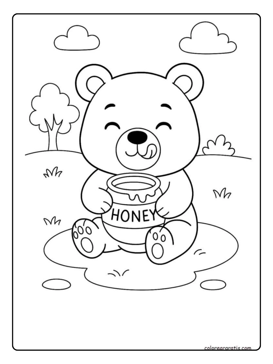 Disegni da colorare orso carino