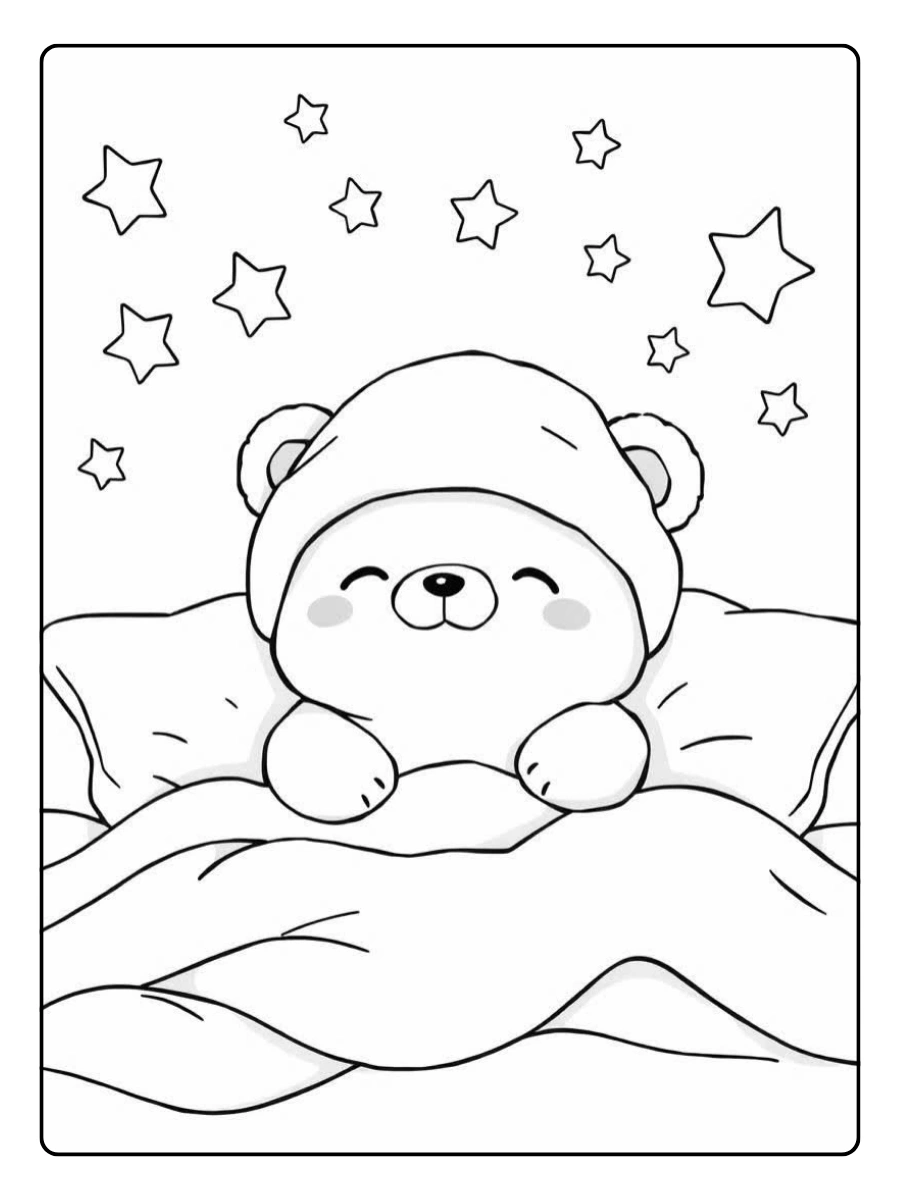 Disegni da colorare orso che sorride