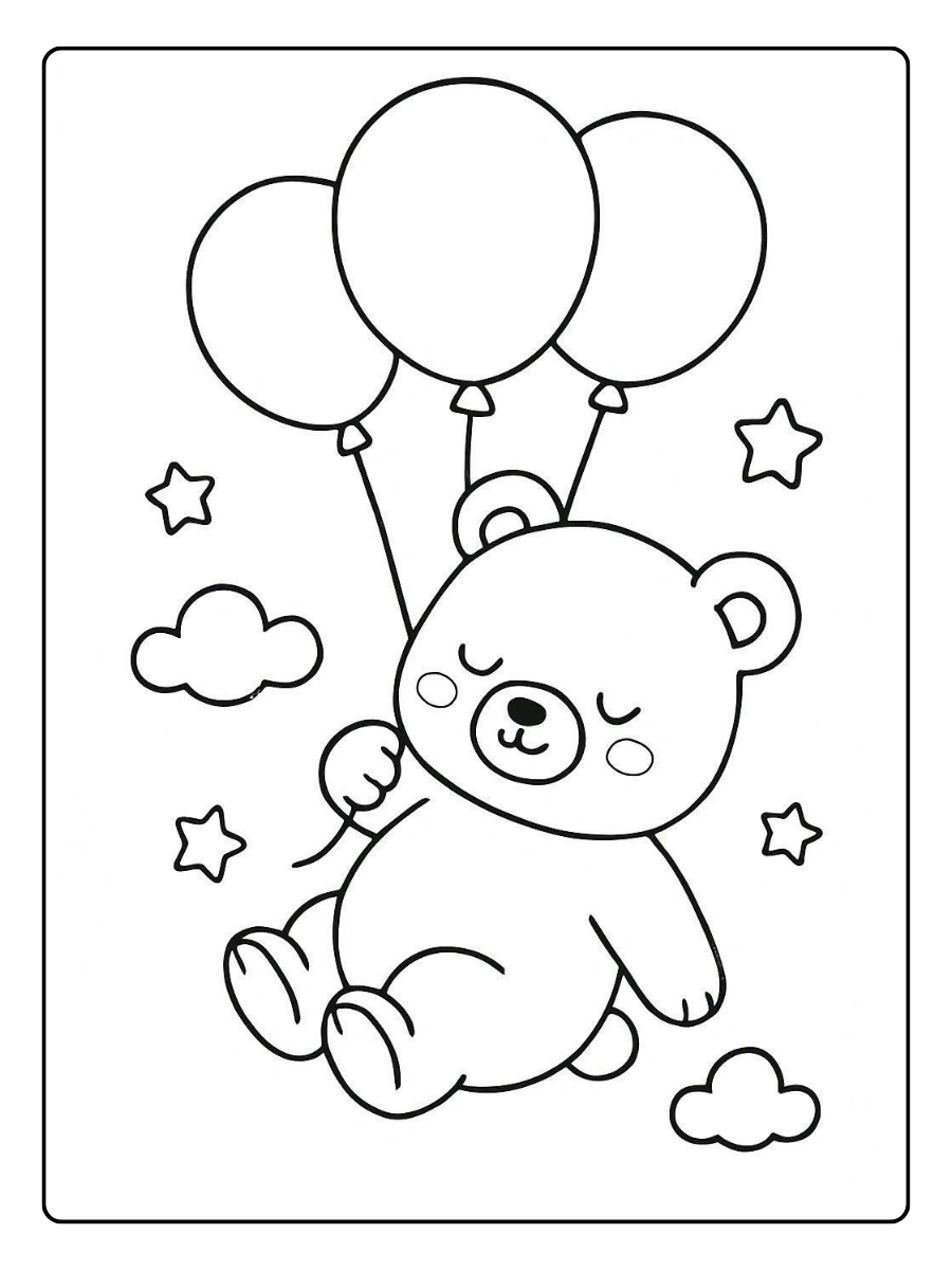 Disegni da colorare orso facile