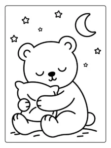 Disegni da colorare orso felice