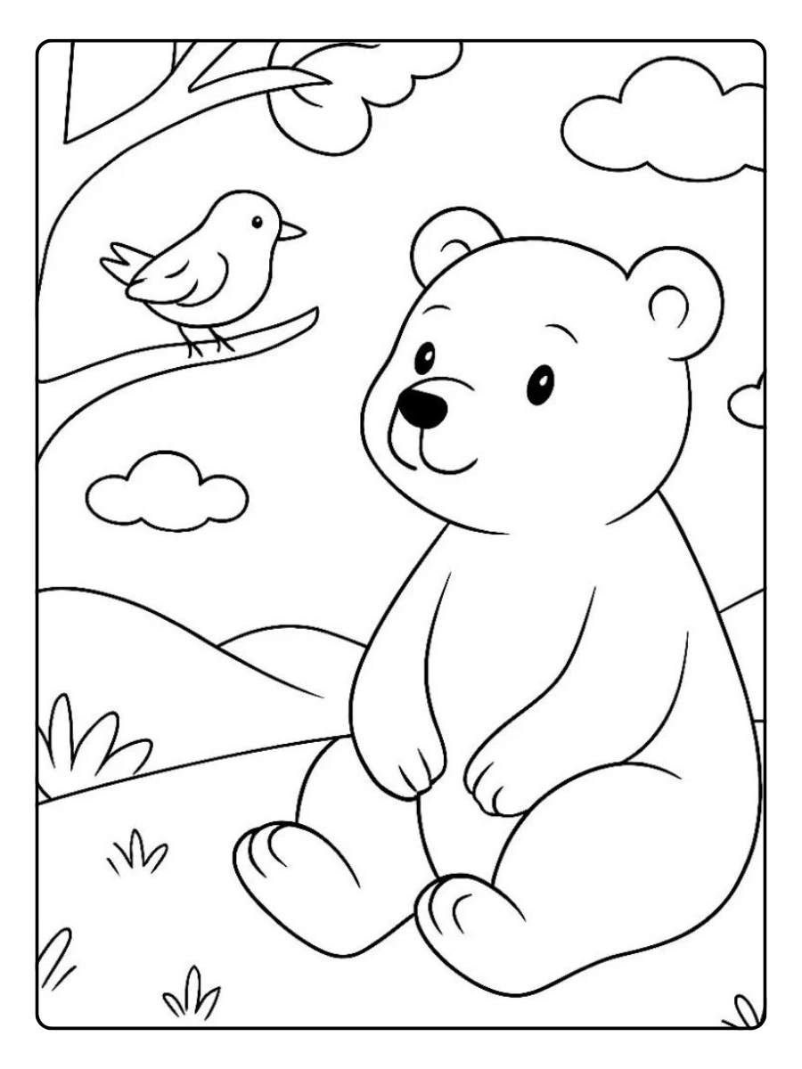 Disegni da colorare orso kawaii