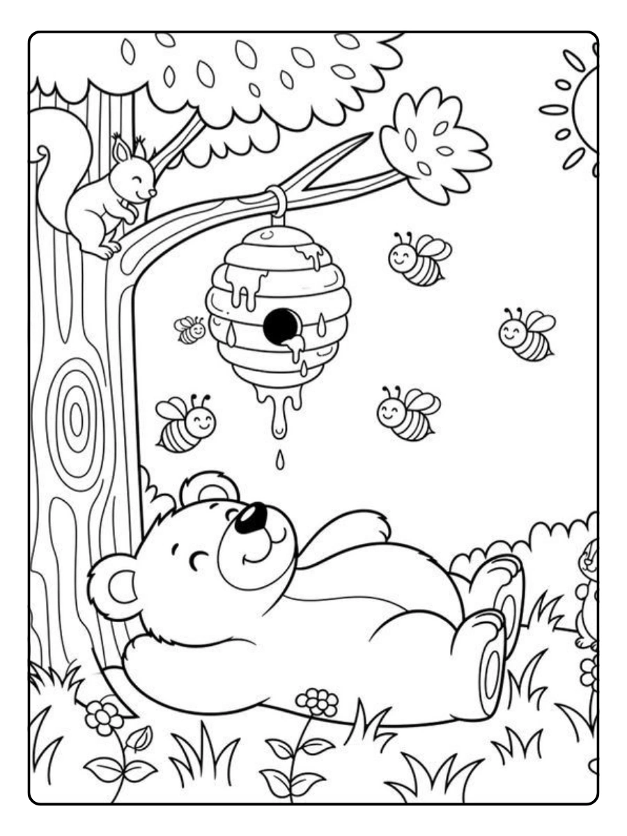 Disegni da colorare orso semplice