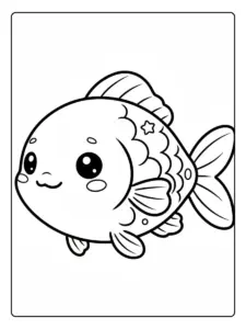 Disegni da colorare pesce kawaii